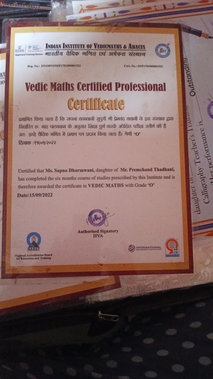 Vedic maths professional certificate